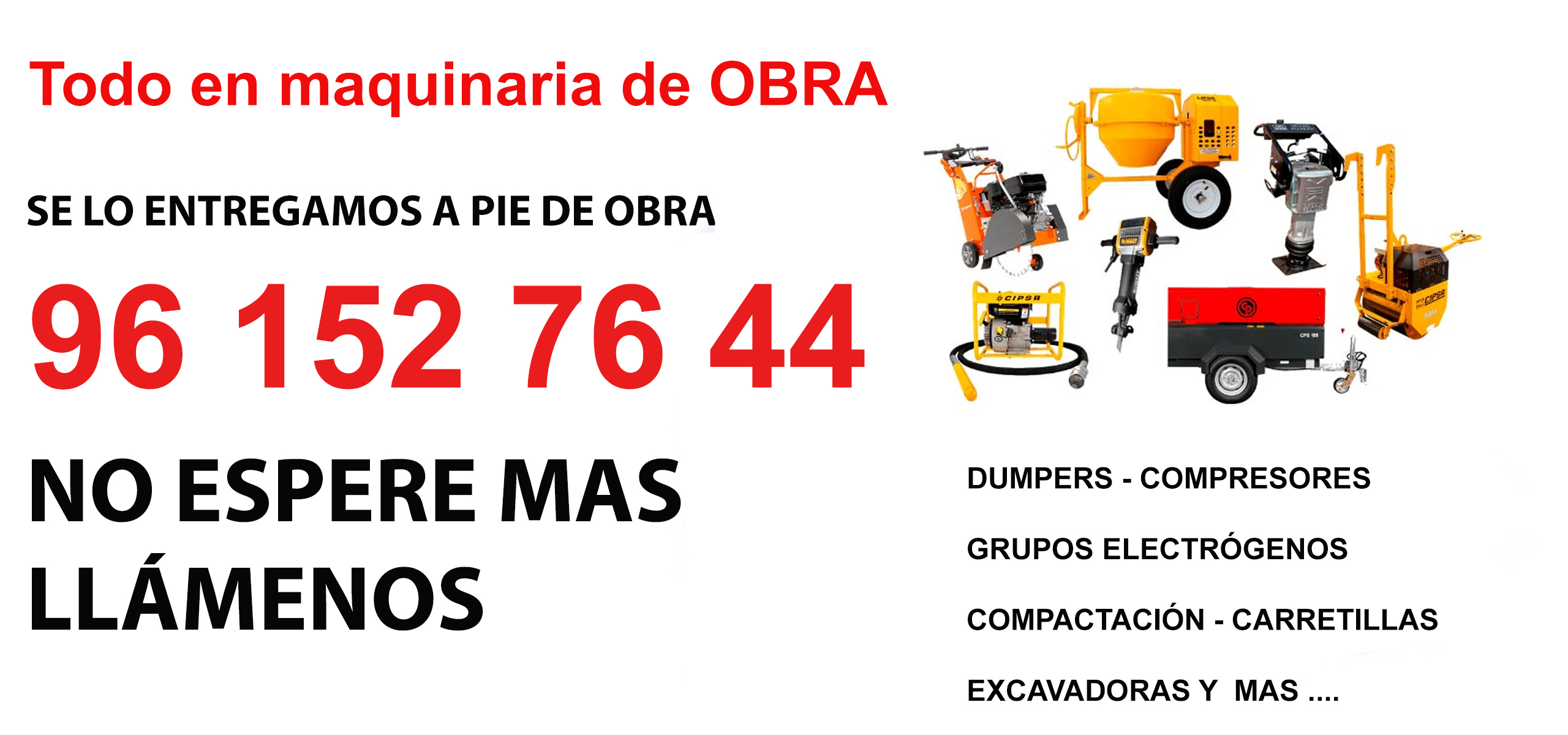 Alquiler Maquinaria  Guadassuar