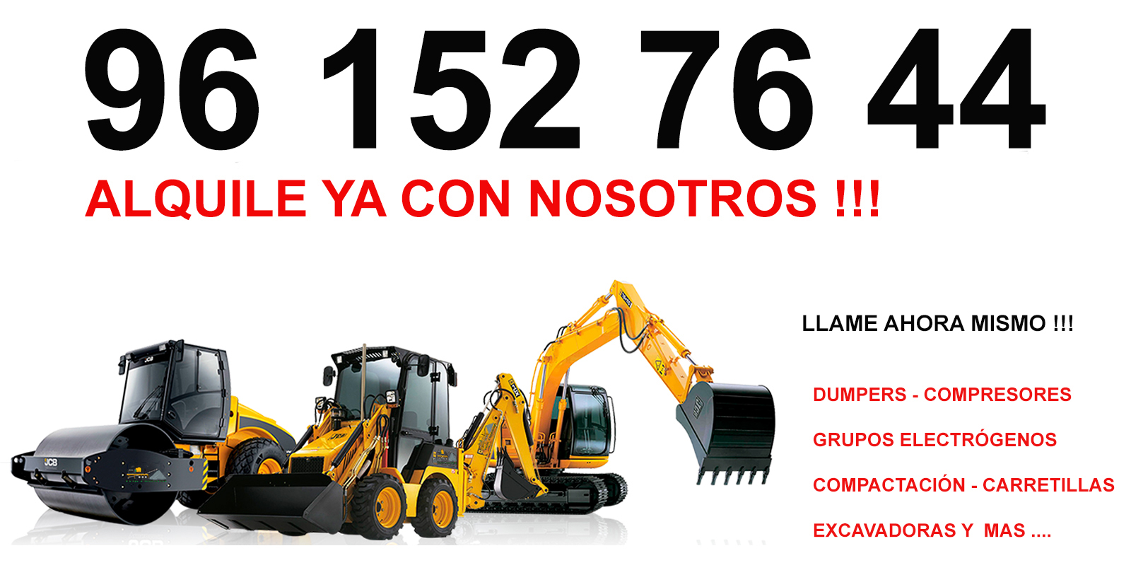 Alquiler Excavadoras Orugas Guadassuar